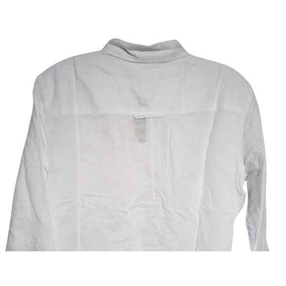 J Crew Womens Relaxed Fit Beach Shirt in Linen Cotton Blend White Size XS - Picture 4 of 7